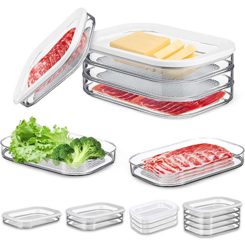 Meal Prep For Cutting - Şeffaf Kapaklı İstiflenebilir Buzdolabı Et Saklama