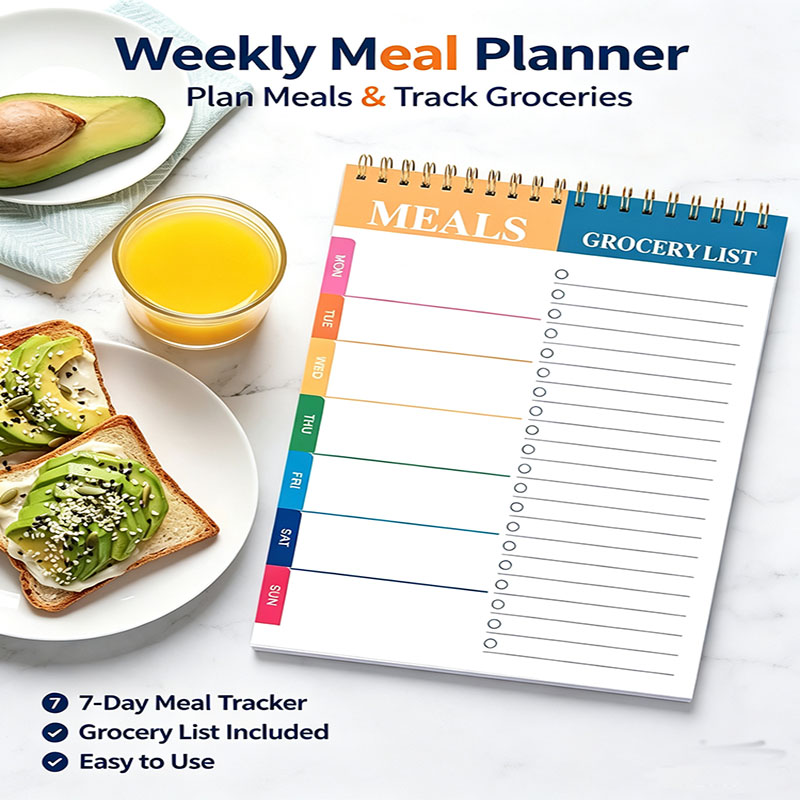 Meal Prep Grocery List - Haftalık Yemek Planlayıcı Not Defteri 5.6x8.5
