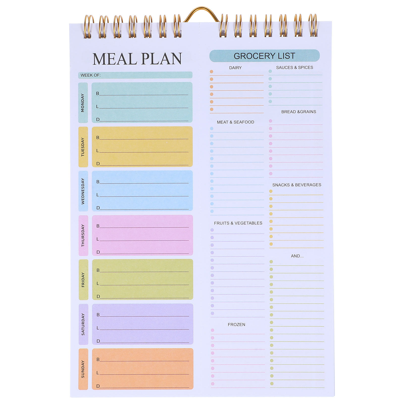 Meal Prep Grocery List - Haftalık Yemek Planlayıcı Defter A5 Spiral