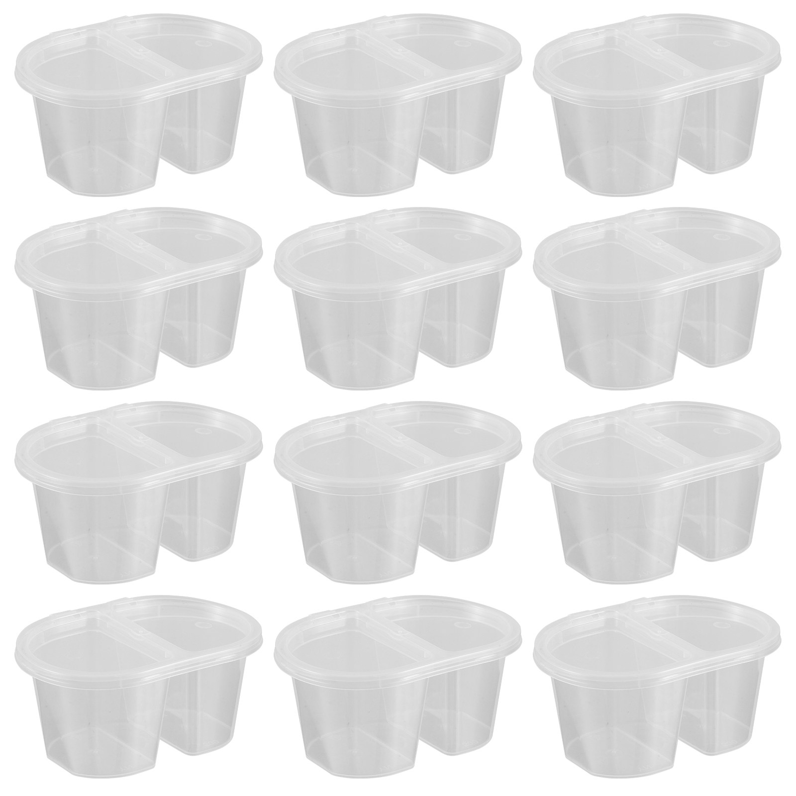 Meal Prep Bowl - 100 Adet Çift Bölmeli Sos Kabı