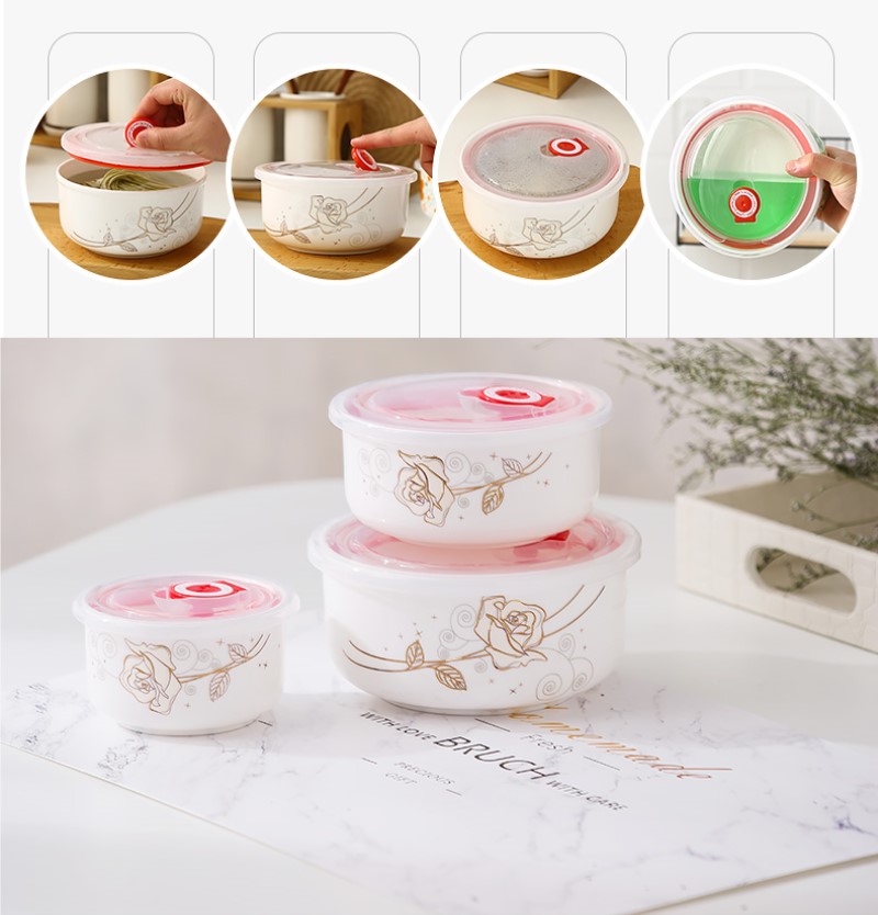 Üç parçalı set, ince kemik çin - Meal Prep Bowl incelemesi ve fiyatı