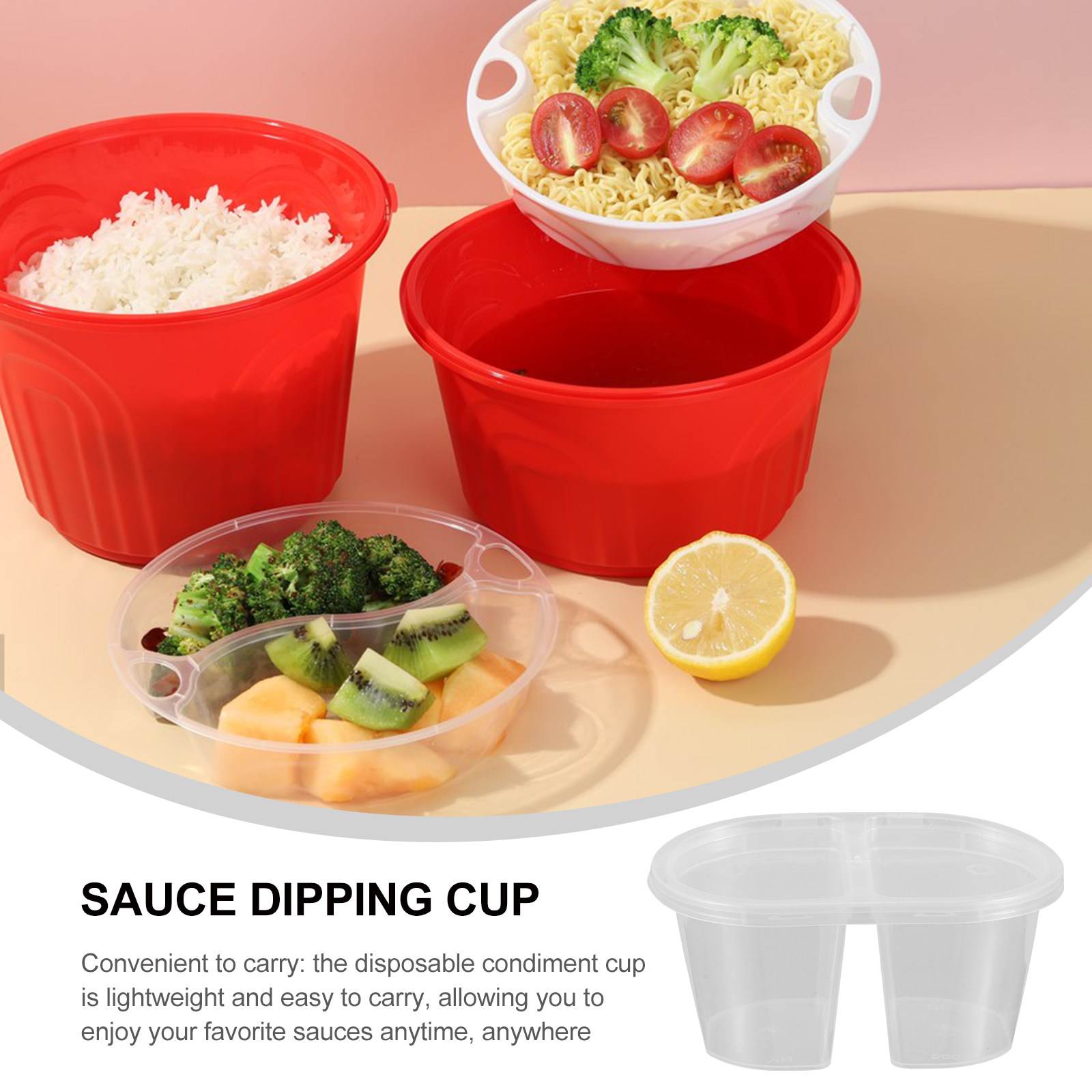 100 Adet Çift Bölmeli Sos Kabı - Meal Prep Bowl incelemesi ve fiyatı